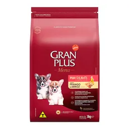 Ração Gran Plus Menu Cães Filhotes Porte Mini Frango e Arroz 3kg