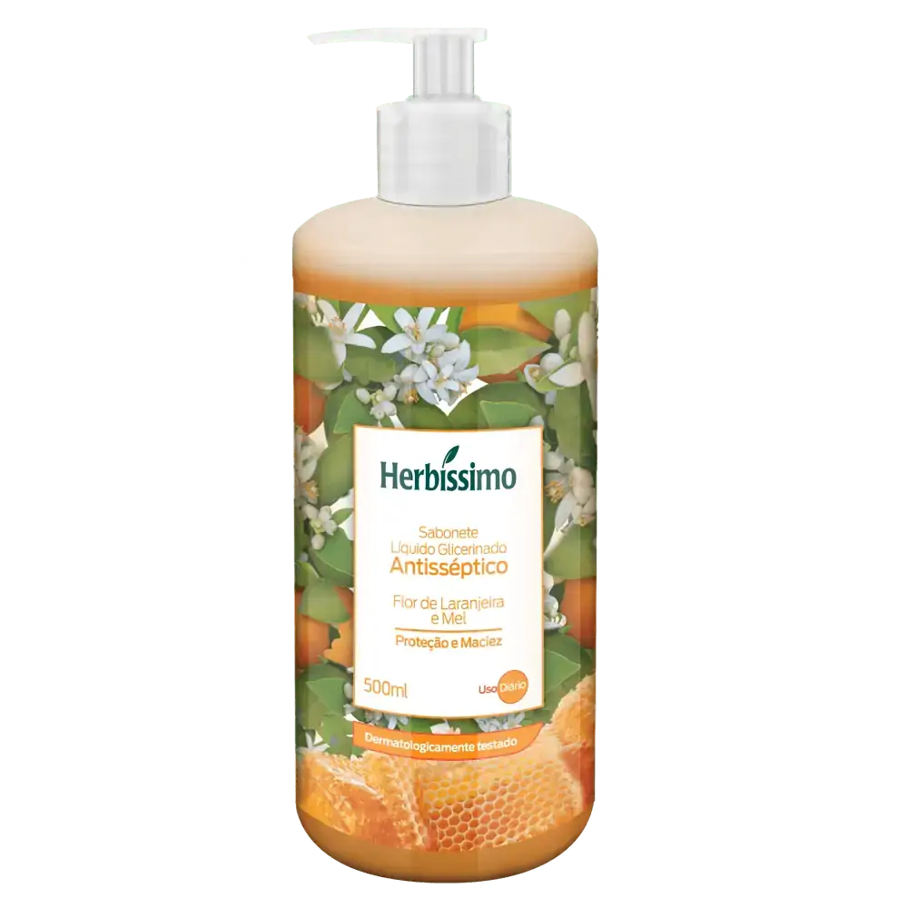 Sabonete Liquido Antisseptico Herbissimo Flor de Laranjeira e Mel 500ml