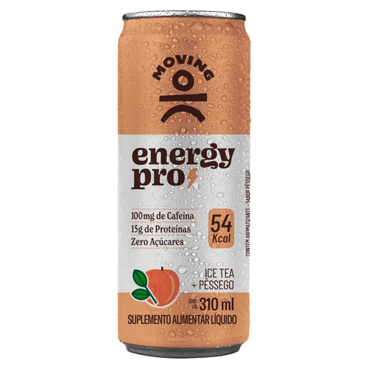 Bebida Energética Moving Energy Pro Ice Tea Pêssego Zero Açúcar 310ml