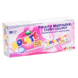 Pirulito mastigável sabor tutti frutti caixa com 50 unidades - Bolete