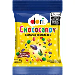 Pastilhas confeitadas Chococandy sabor chocolate com 24 unidades de 18g -Dori