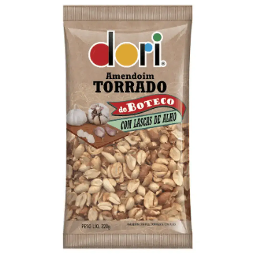 Amendoim torrado com lascas de alho 320g - Dori