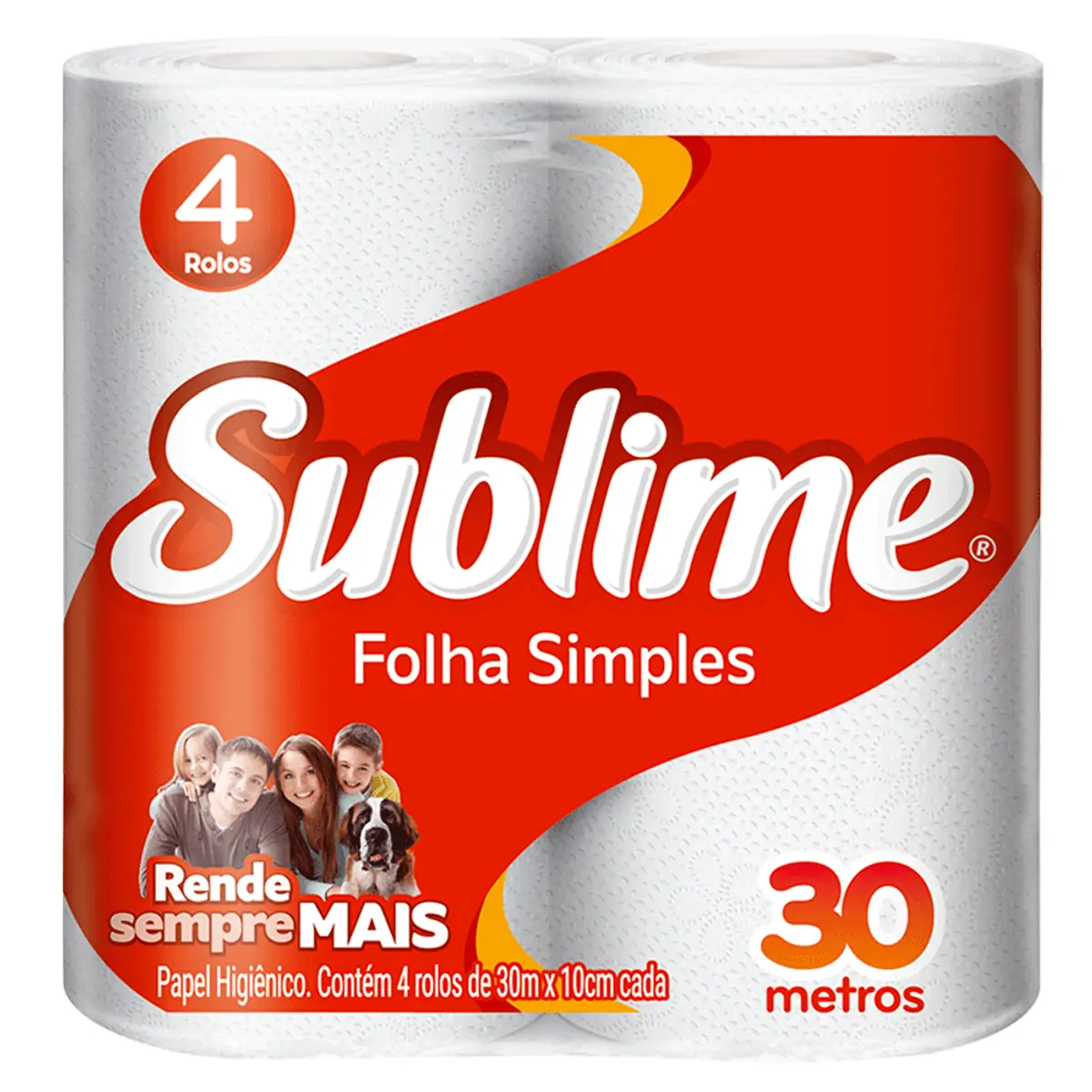 Papel Higienico Folha Simples Sublime 4 Rolos