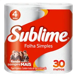 Papel Higienico Folha Simples Sublime 4 Rolos