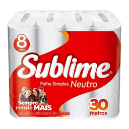 Papel Higienico Folha Simples Sublime 8 Rolos