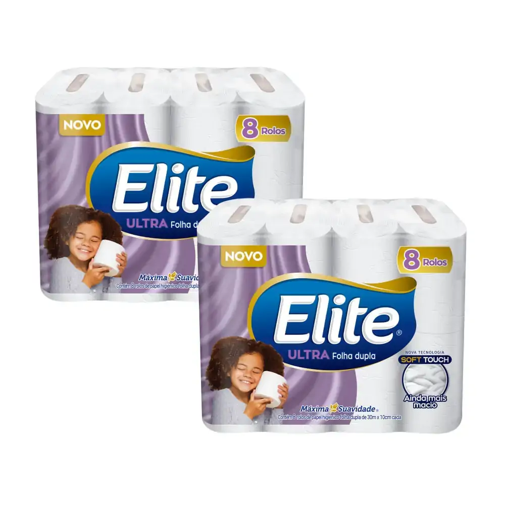 Papel Higiênico Folha Dupla Elite 8 Rolos