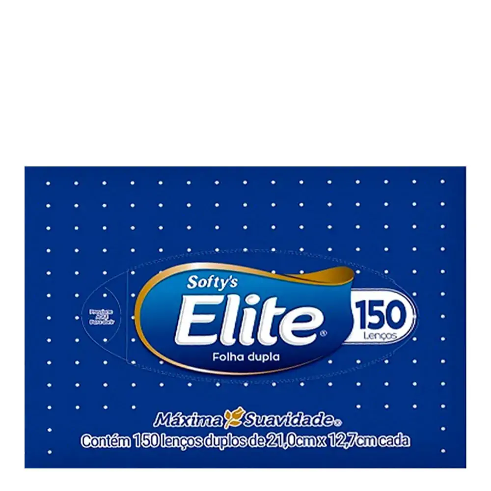 Lenço De Papel Elite Softy s Folha Dupla Máxima Suavidade 150 Folhas