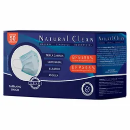 Máscaras Cirurgicas Natural Clean 50 Un.