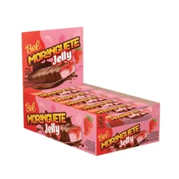 Bombom sabor morango com caramelo sabor morango e cobertura sabor chocolate caixa com 18 unidades de