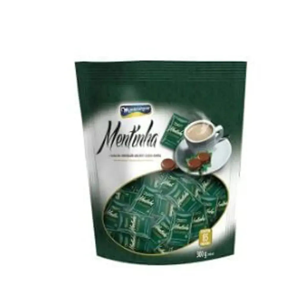 Pastilha de chocolate ao leite sabor Menta pacote com 85unidades de 300g - Montevergine