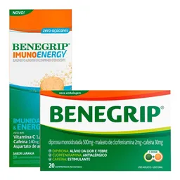 Antigripal, Analgésico, Antitérmico e Antialérgico Benegrip 500mg + 30mg + 2mg 20 Comprimidos Revest