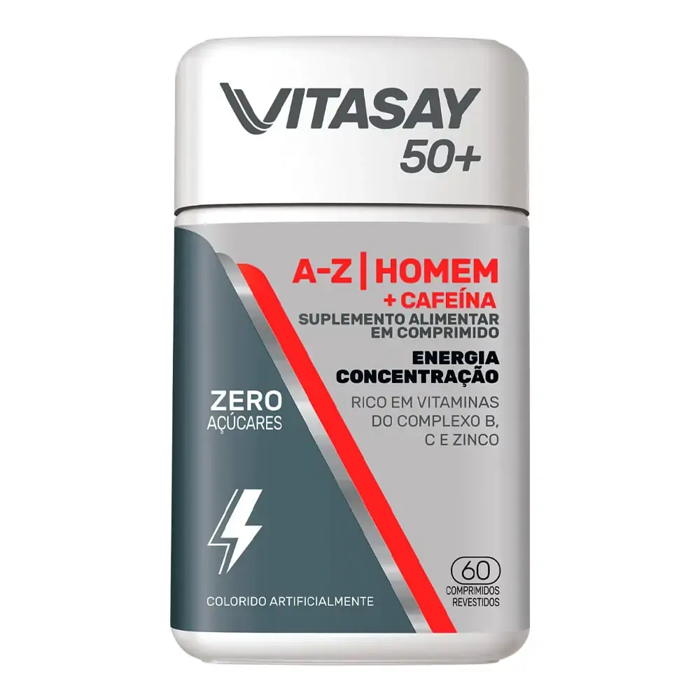 Multivitaminico Vitasay 50+ A-Z Homem + Cafeína 60 Comprimidos