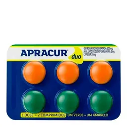 Apracur Duo 500mg + 2 mg +30mg 6 Comprimidos