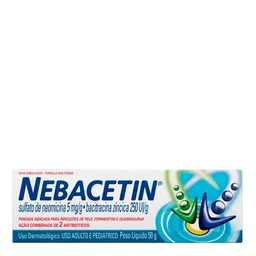 Antibióticos Nebacetin 5mg/g + 250UI/g 50g