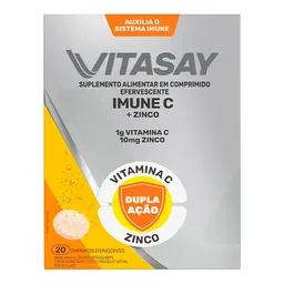 Suplemento Alimentar Vitasay Imune C + Zinco 20 Comprimidos Efervecentes