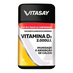 Vitamina D Vitasay 2000UI 90 Comprimidos
