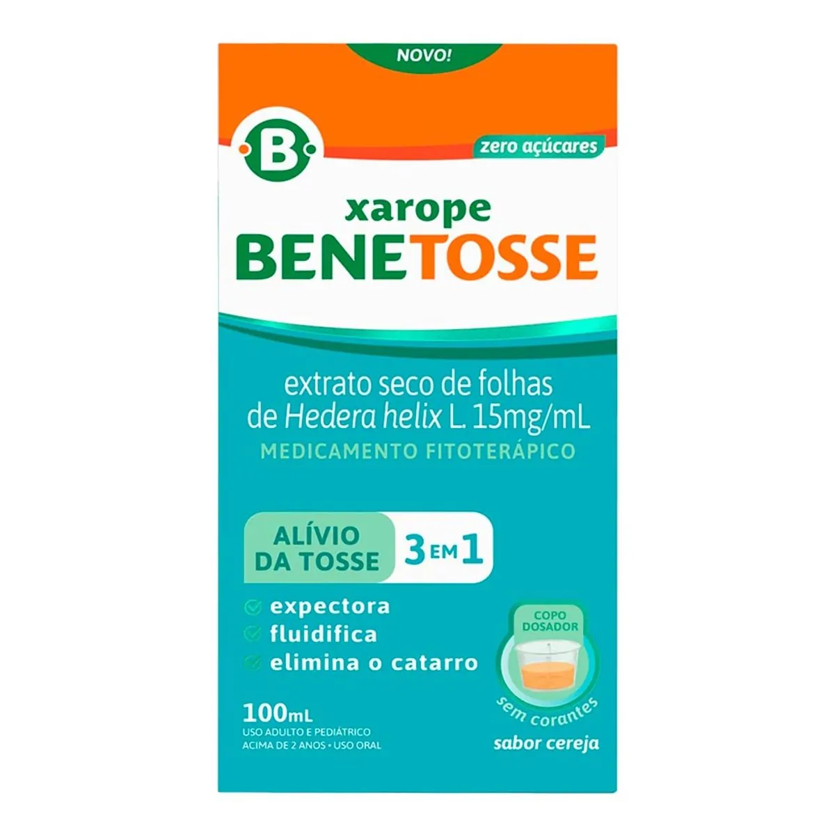 Expectorante e Fitoterápico Xarope Benetosse 15mg/ml 100ml