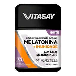 Suplemento Alimentar Vitasay Noite Melatonina + Imunidade 30 Cápsulas Gel