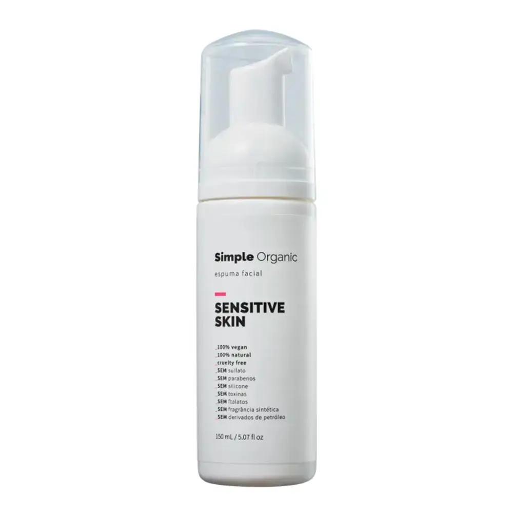 Espuma Facial Simple Organic Sensitive Skin Pele Sensível 150ml