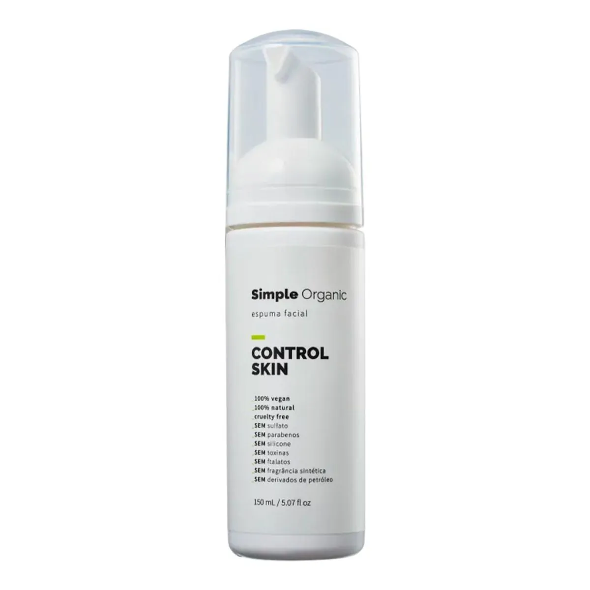 Espuma Facila Simple Organic Control Skin Pele Oleosa 150ml