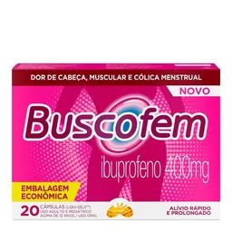 Analgésico, Anti-inflamatório e Antitérmico Buscofem 400mg 20 Cápsulas
