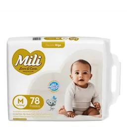 Fralda Mili Love & Care Premium M 78 Unidades