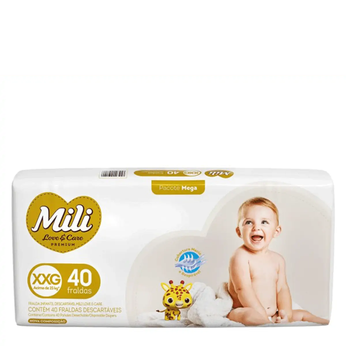 Fralda Mili Love & Care Premium XXG 40 Unidades