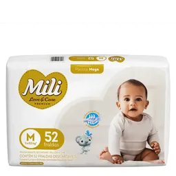 Fralda Mili Love & Care Premium M 52 Unidades