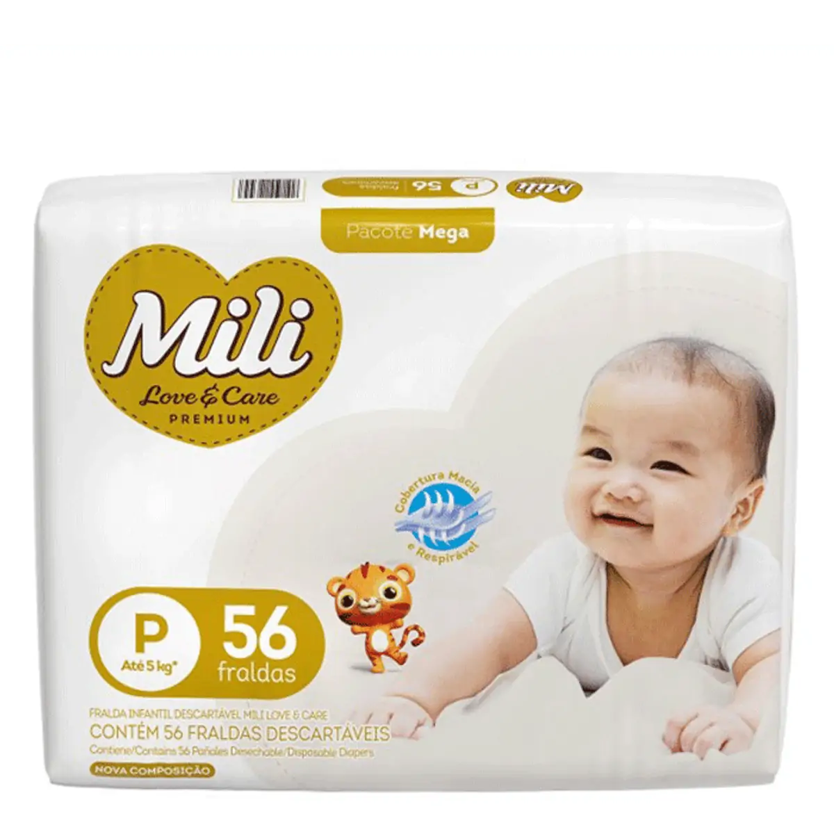 Fralda Mili Love & Care Premium P 56 Unidades