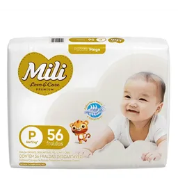 Fralda Mili Love & Care Premium P 56 Unidades