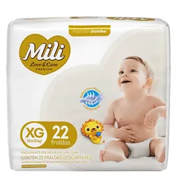 Fralda Mili Love & Care Premium XG 22 Unidades