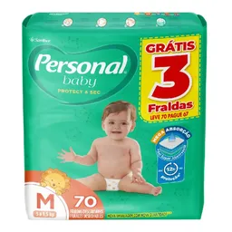 Fralda Personal Baby Protect & Sec M 70 Unidades