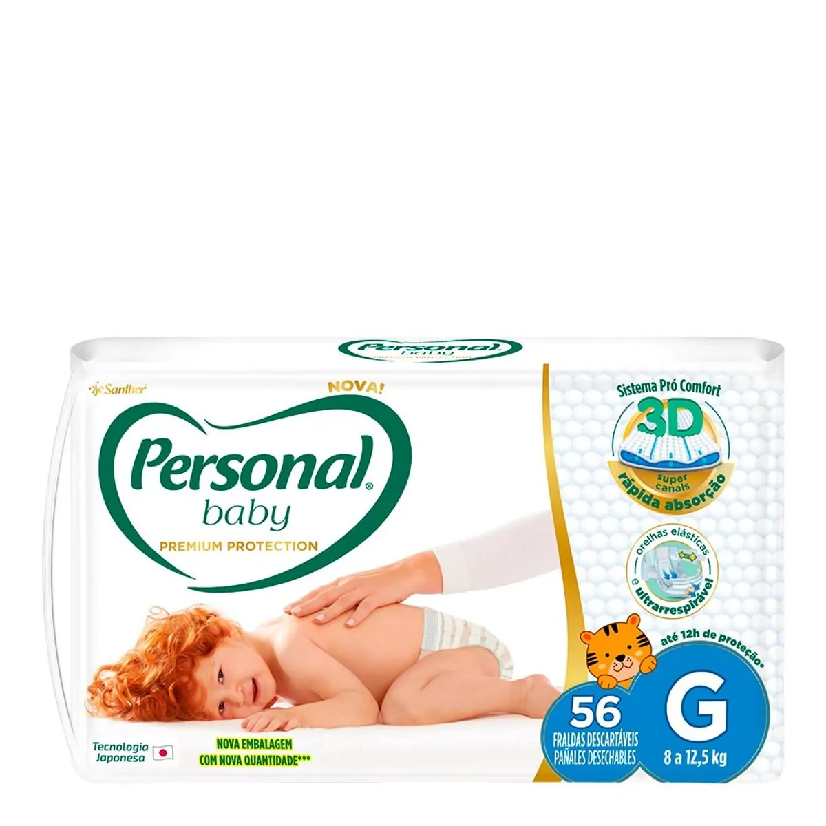 Fralda Personal Baby Premium Protection G 56 Unidades