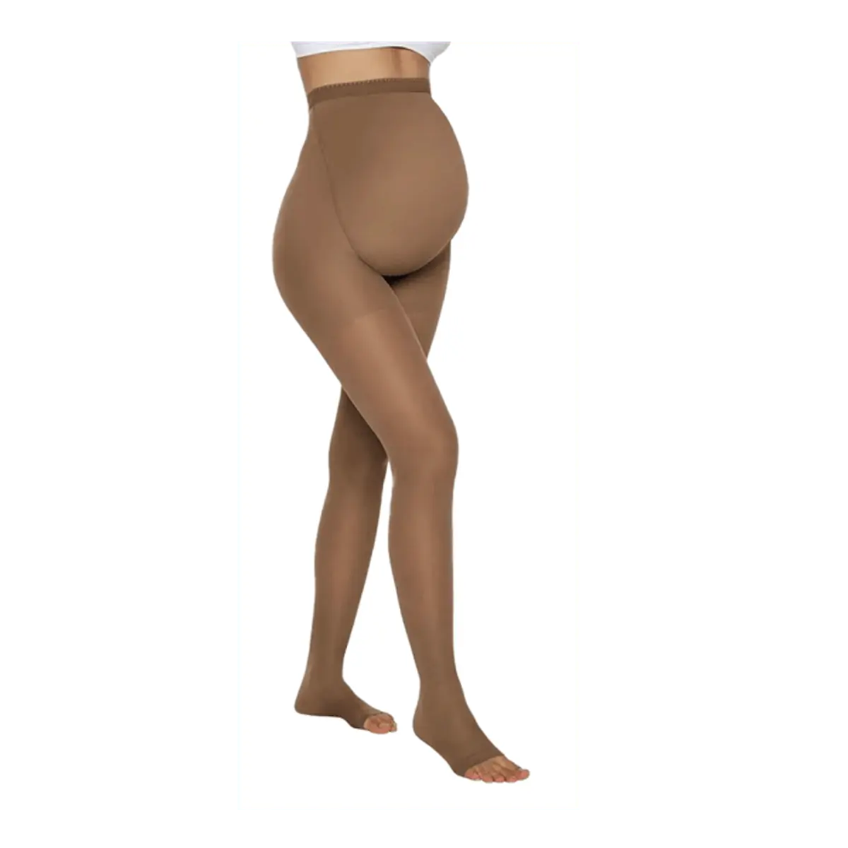 Meia Calça Gestante Kendall Média Compressão sem ponteira GG Castanho