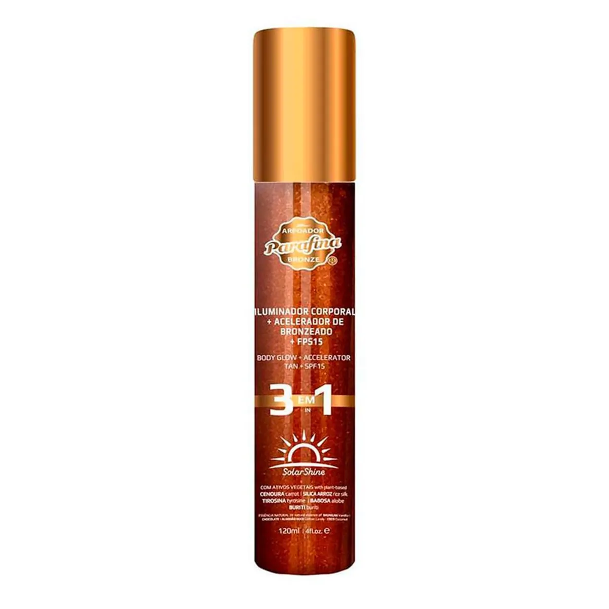 Parafina Bronze Solar Shine Shimmer FPS15 - Iluminador Corporal 120ml