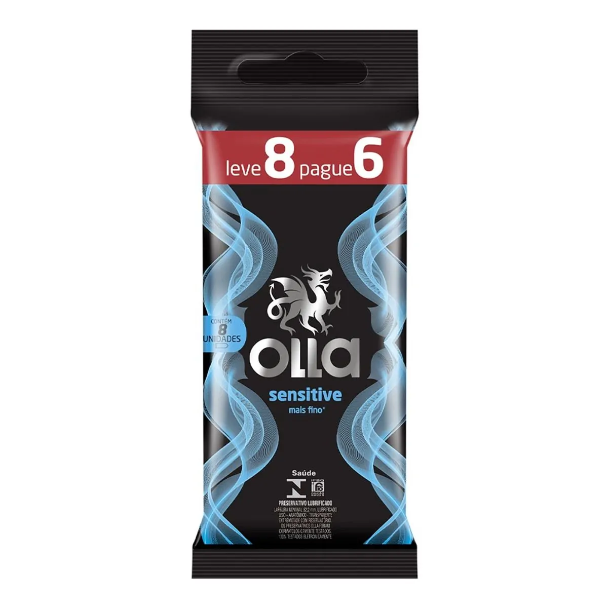 Preservativo Lubrificado Olla Sensitive 8 Unidades