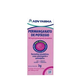 Permanganato De Potássio 100mg ADV Farma 30 Comprimidos Para Uso Externo