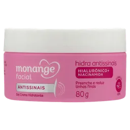 Gel Creme Hidratante Facial Monange Hidra Antissinais 80g