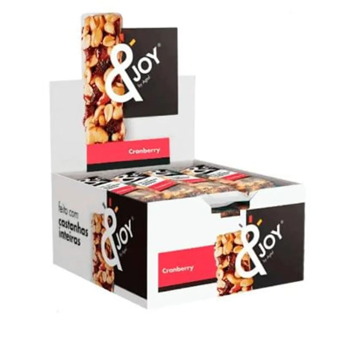 Barra de cereal de cranberry caixa com 12 unidades de 30g - Nuts&Joy