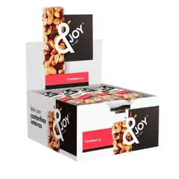 Barra de cereal de cranberry caixa com 12 unidades de 30g - Nuts&Joy