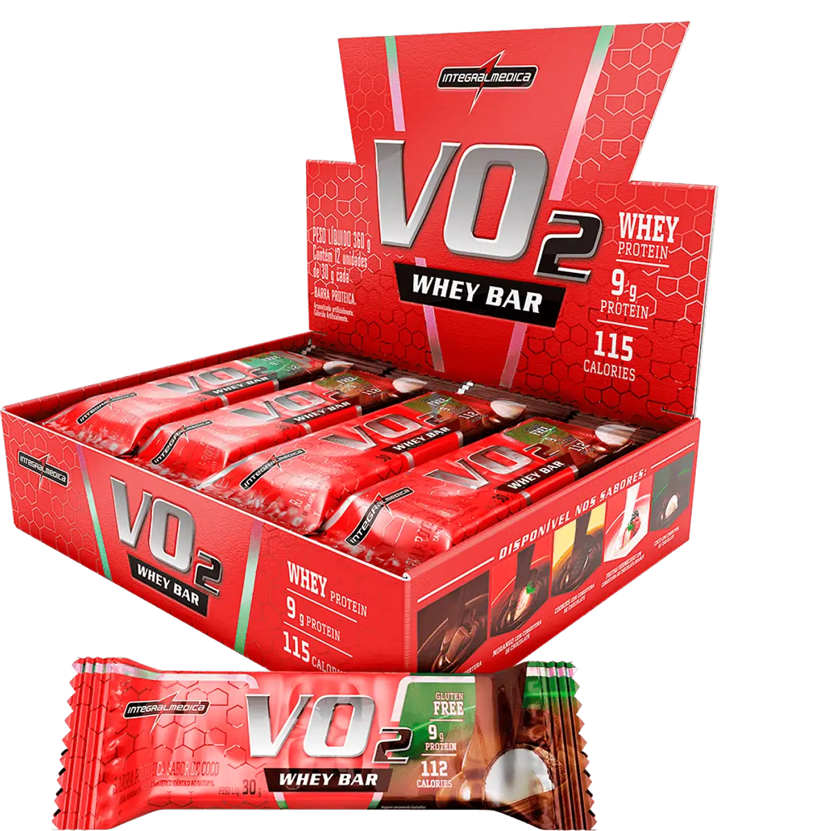 VO2 Whey Bar Coco 12un Integralmédica