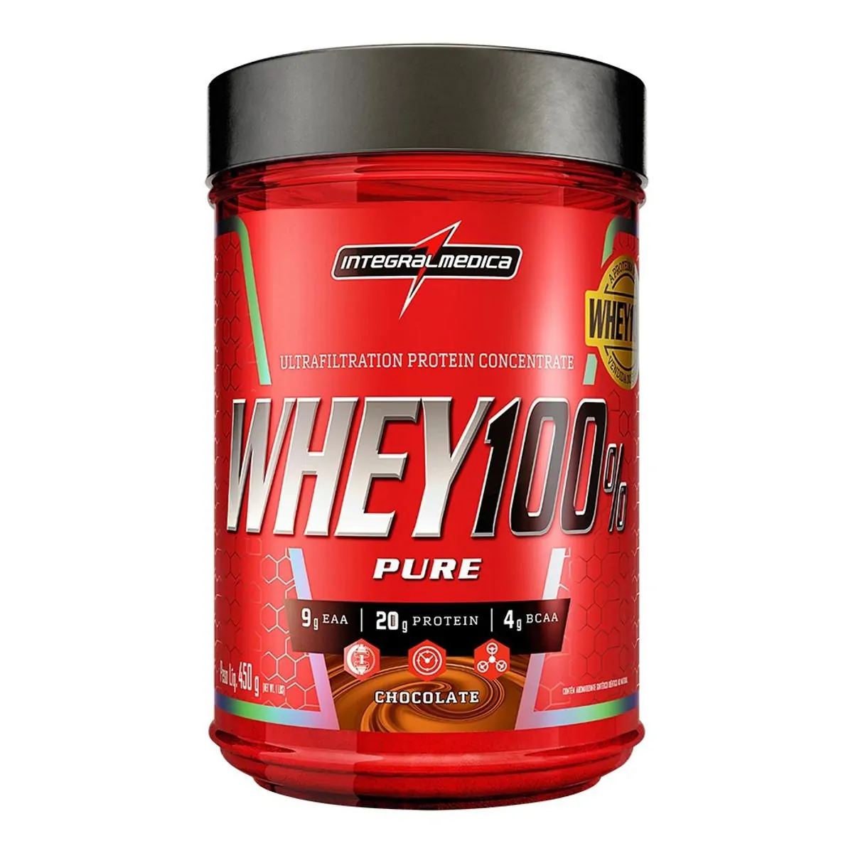 Suplemento Proteico em Pó Integralmedica Whey 100% Chocolate 450g