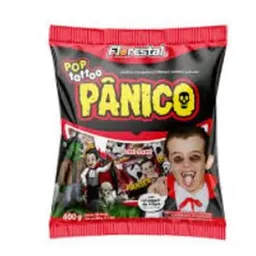 Pirulito Pop Tattoo Pânico com tatuagem de língua sabor Tutti-frutti com 400g- Florestal