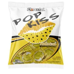 Pirulito sabor maracujá pacote com 500g - Pop kiss