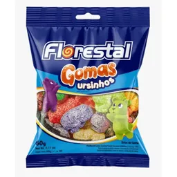 Bala de goma em formato de ursinho pacote com 60g - Florestal