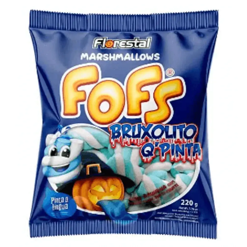 Marshmallow Fofs Bruxolito Q Pinta recheado pacote com 220g - florestal