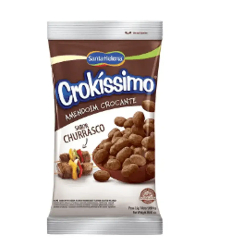 Amendoim crocante Crokissimo sabor churrasco 1kg - Santa Helena