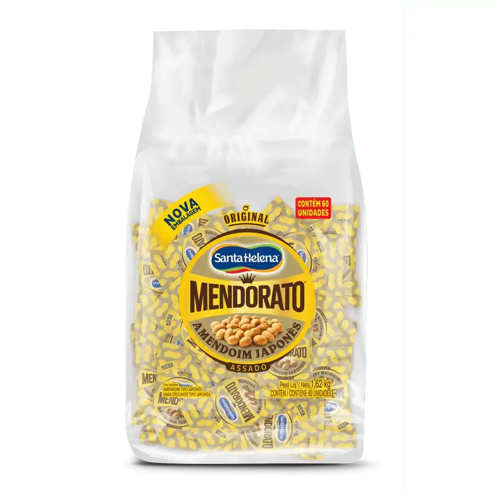 Amendoim japonês mendorato pacote com 60 unidades de 27g - Santa Helena