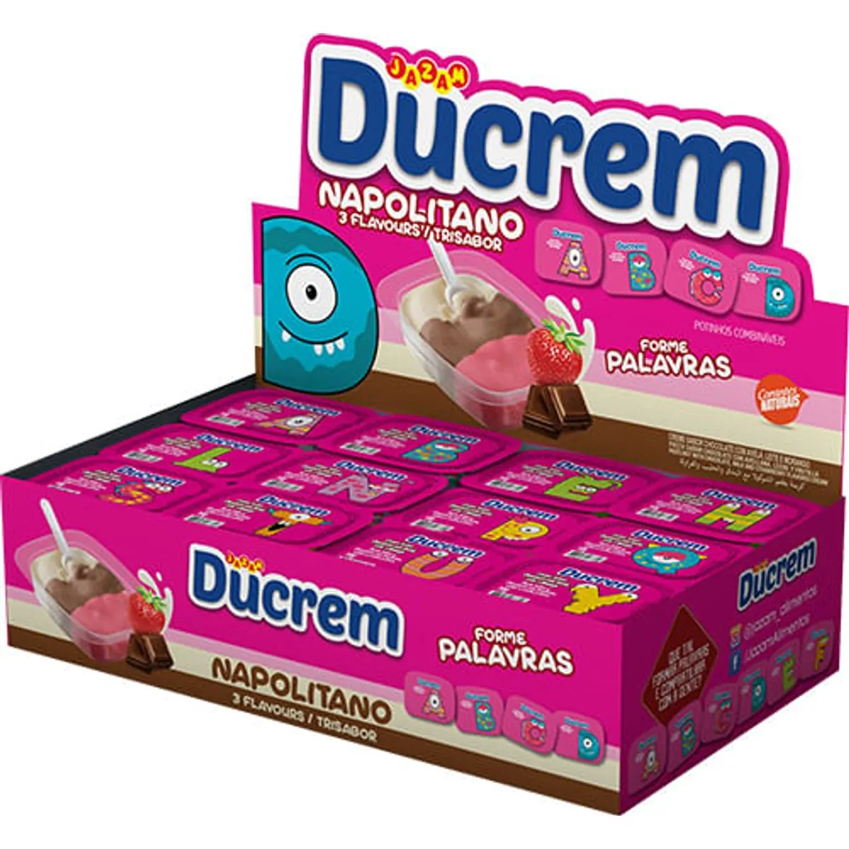 Creme sabor Napolitano caixa com 48 unidades - Ducrem Jazam