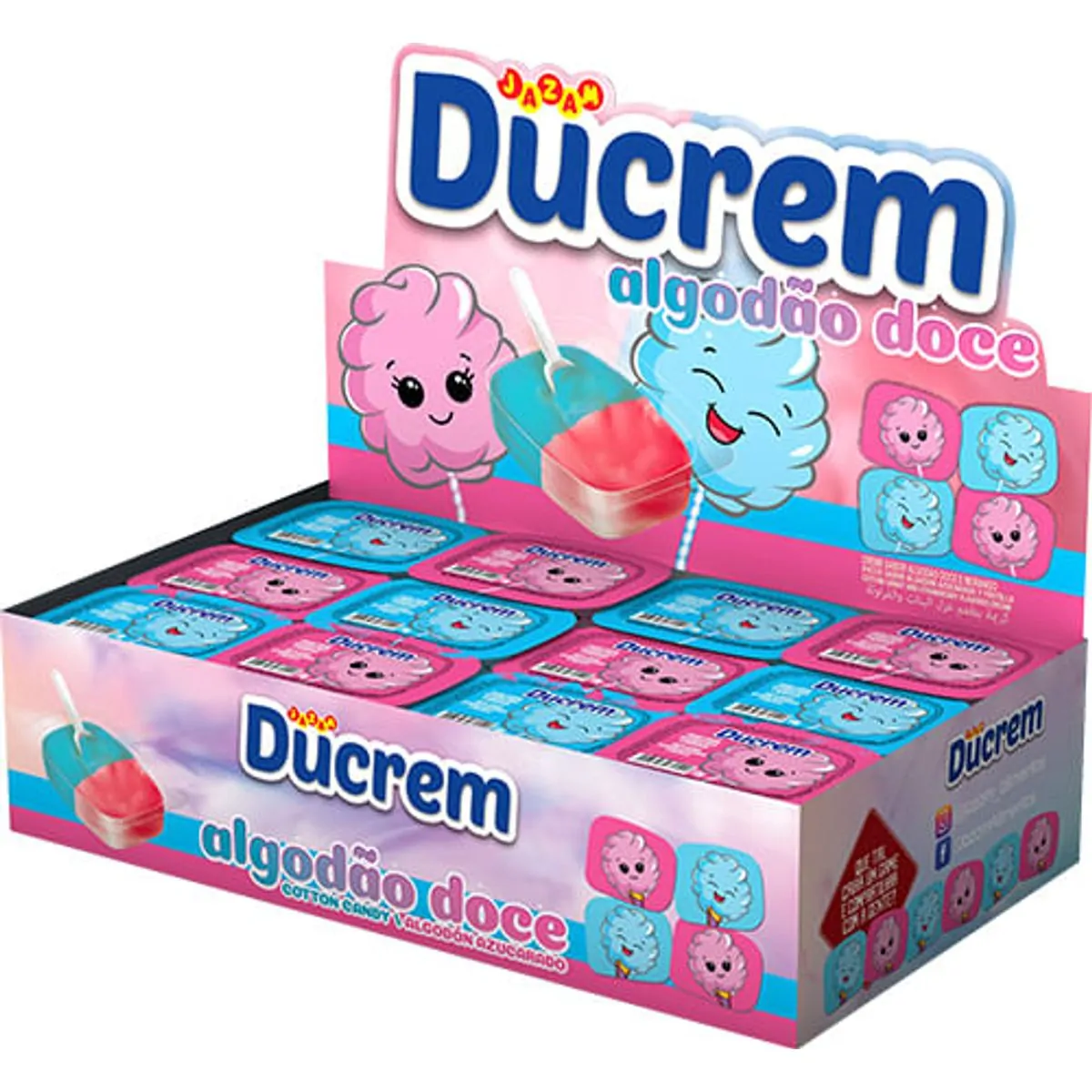 Creme sabor Algodão Doce caixa com 48 unidades - Ducrem Jazam